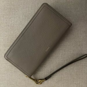 Fossil gray zip wallet